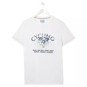 NWT Fat Face Graphic Cycling T-Shirt, Size Small